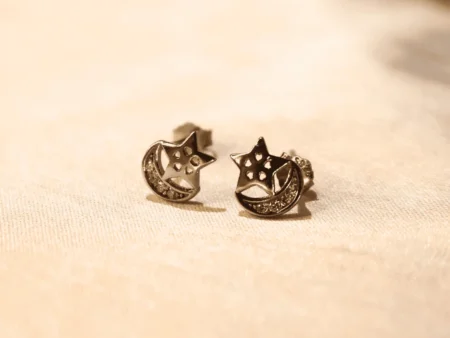 Moon Star Earrings 925 Silver