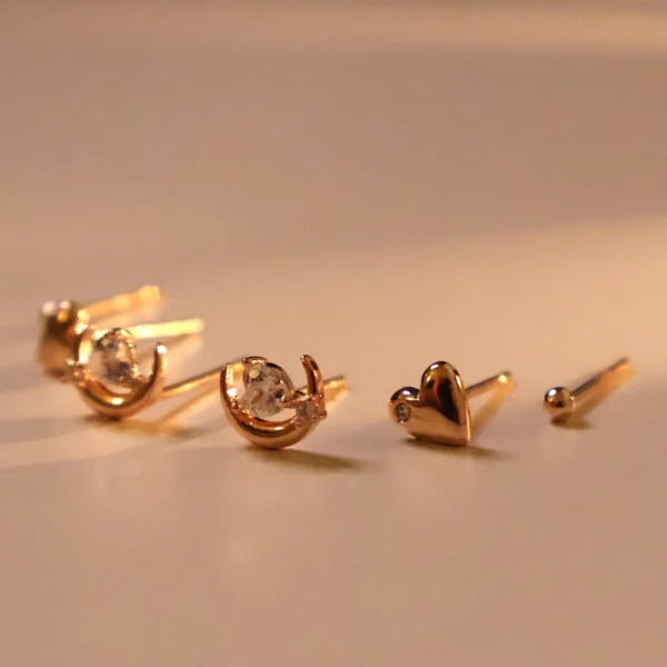 Cluster heart Earrings 925 Silver