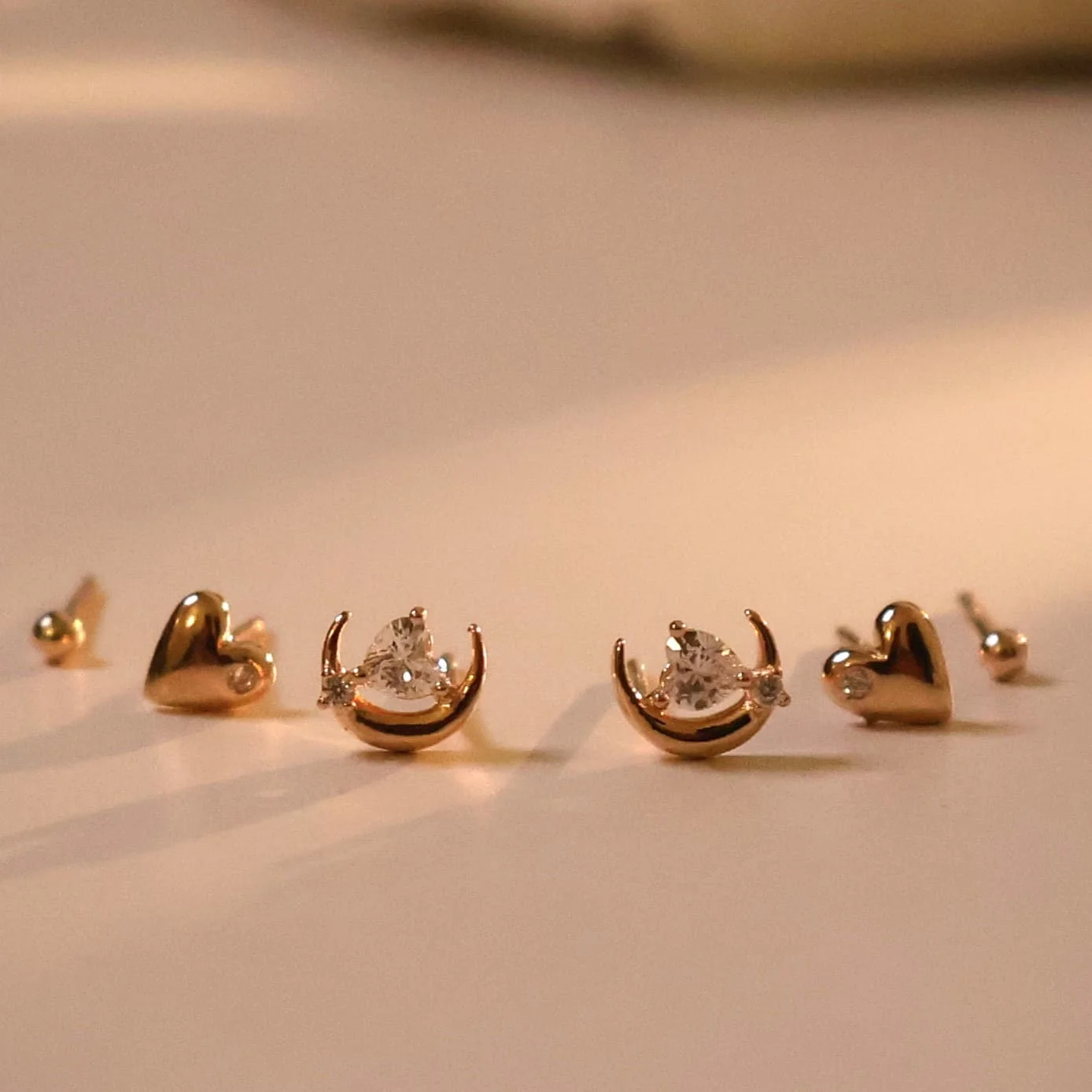 Cluster heart Earrings 925 Silver