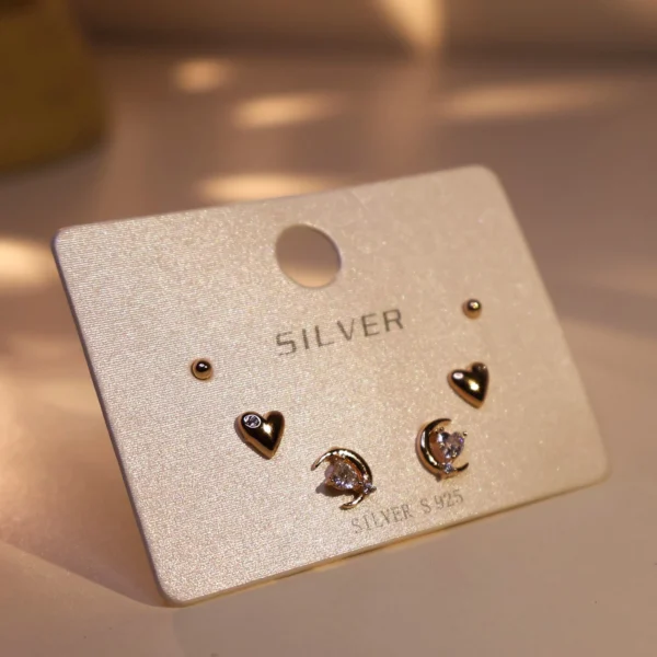 Cluster Heart Earrings 925 Silver - Image 5