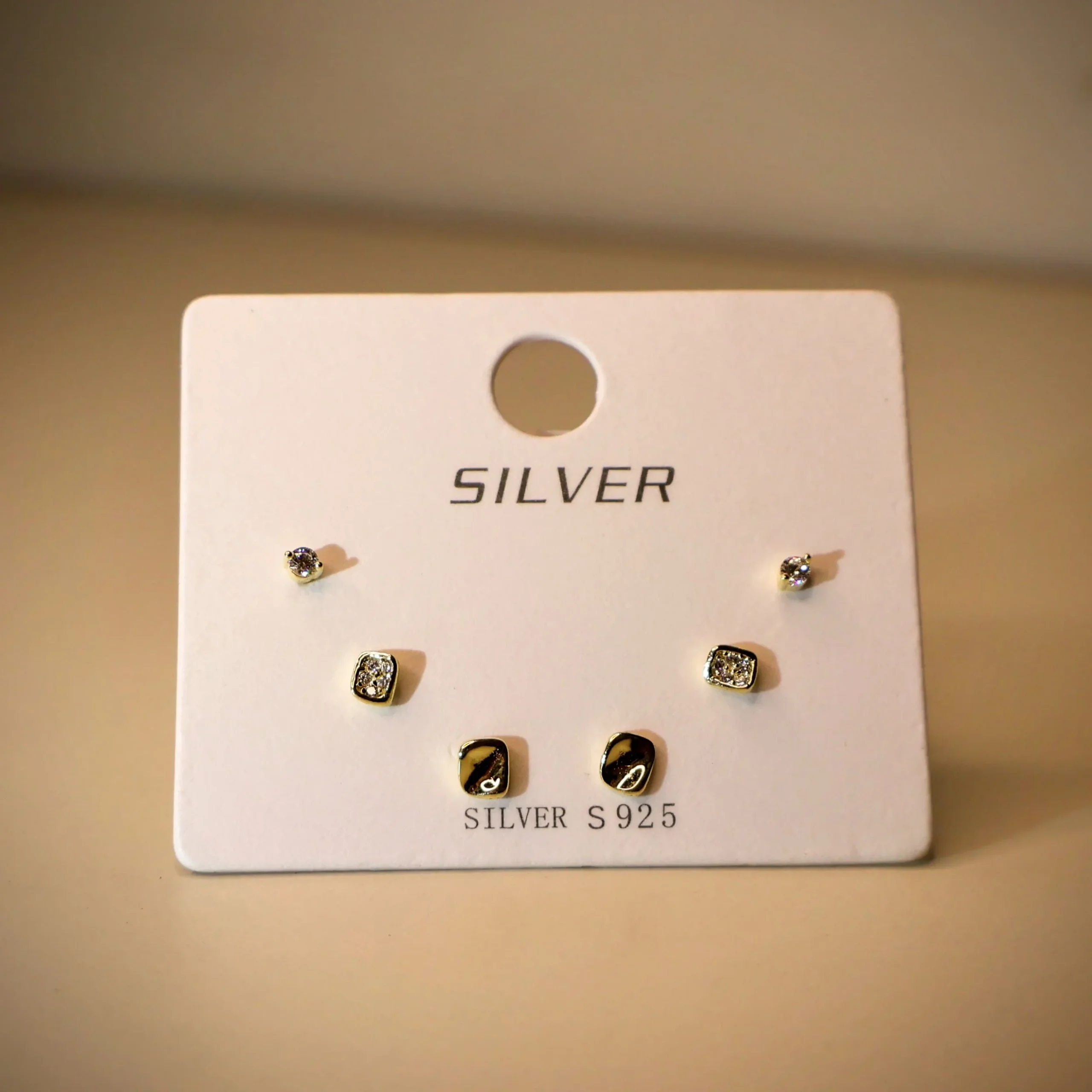 Gold Drops Earrings 925 Silver