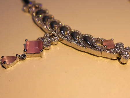 Pink Floral Necklace 925 Silver