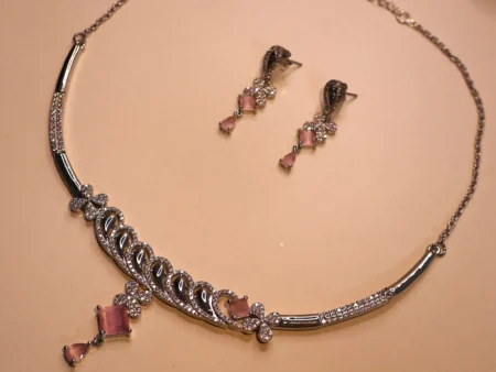 Pink Floral Necklace 925 Silver