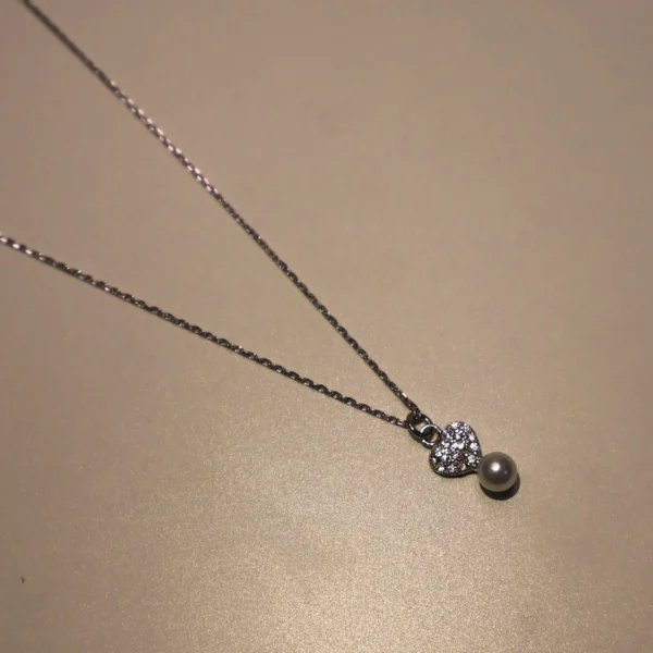 Hearty Pearl Necklace 925 Silver