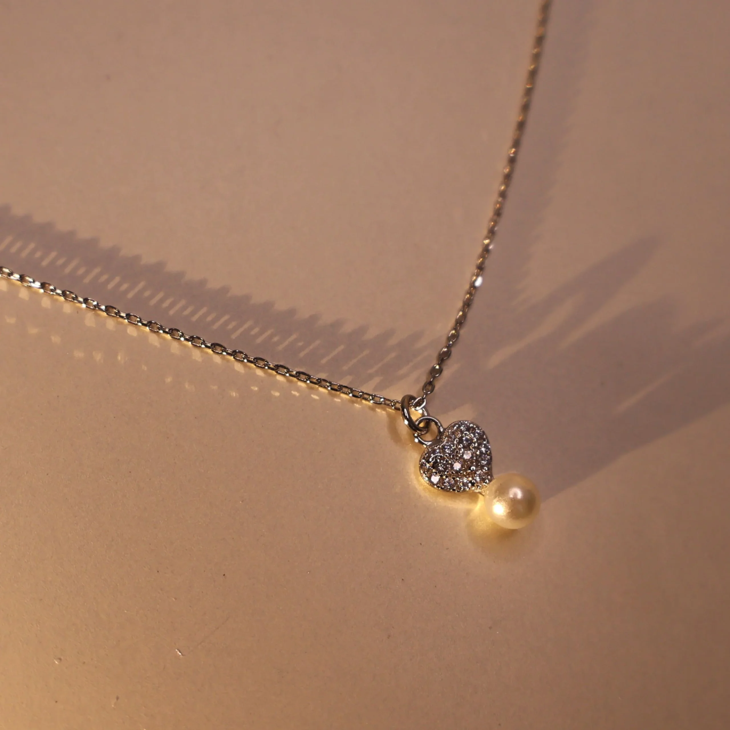 Hearty Pearl Necklace 925 Silver
