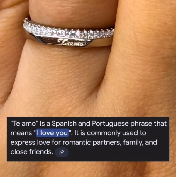 Te amo Adjustable Ring 925 Silver